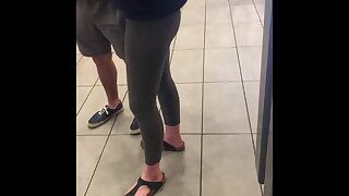 titbit candid leggings in lobby